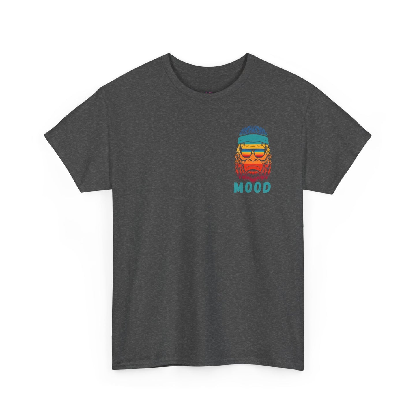 Bigfoot Mood - Pocket Placement // Retro Mood Unisex Heavy Cotton Tee - Colorful Graphic T-Shirt