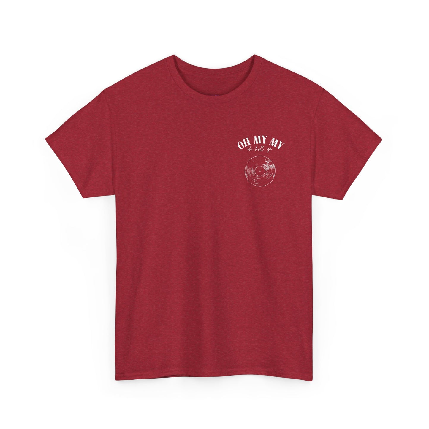 Oh My My Vintage Vinyl Graphic - Pocket Placement // Unisex Heavy Cotton Tee - Perfect for Music Lovers