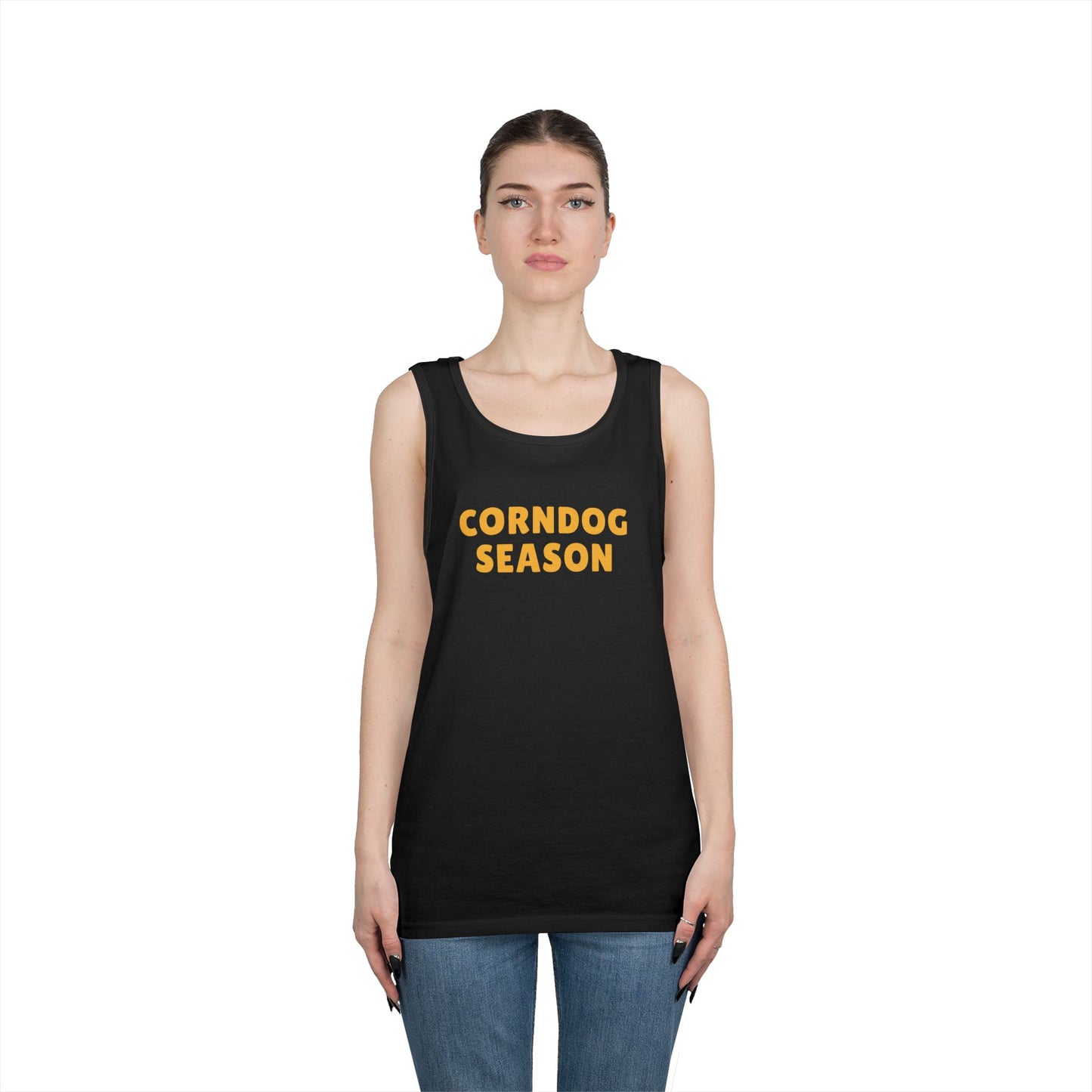 Corndog Season Unisex Heavy Cotton Tank Top - Fun Summer Apparel