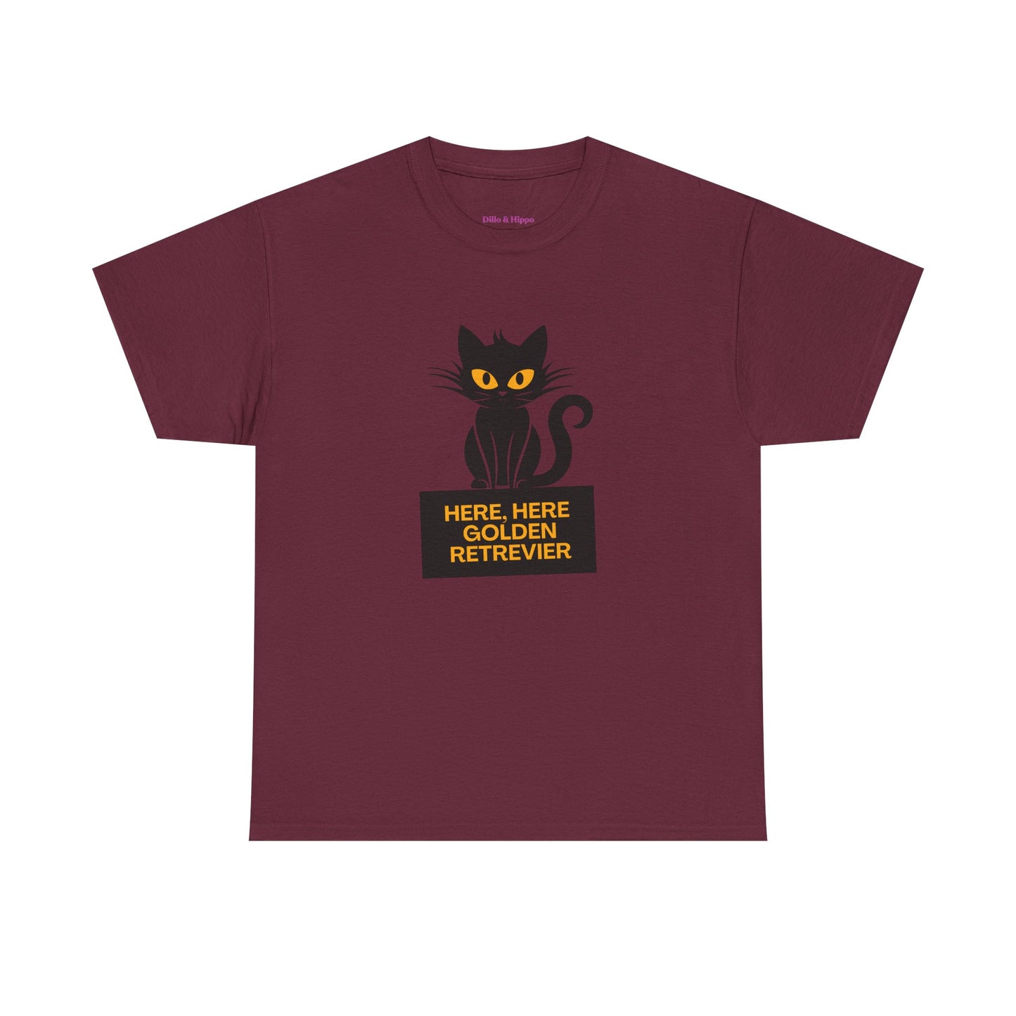 Black Cat with Sign // Unisex Heavy Cotton Tee