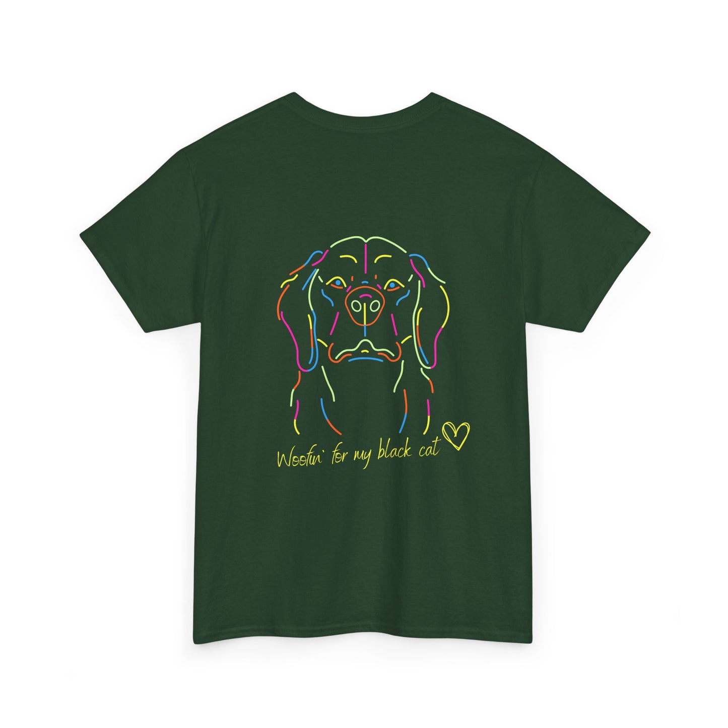 Golden Retriever Woofin' For My Black Cat // Unisex Heavy Cotton Tee - Relationship Dynamics