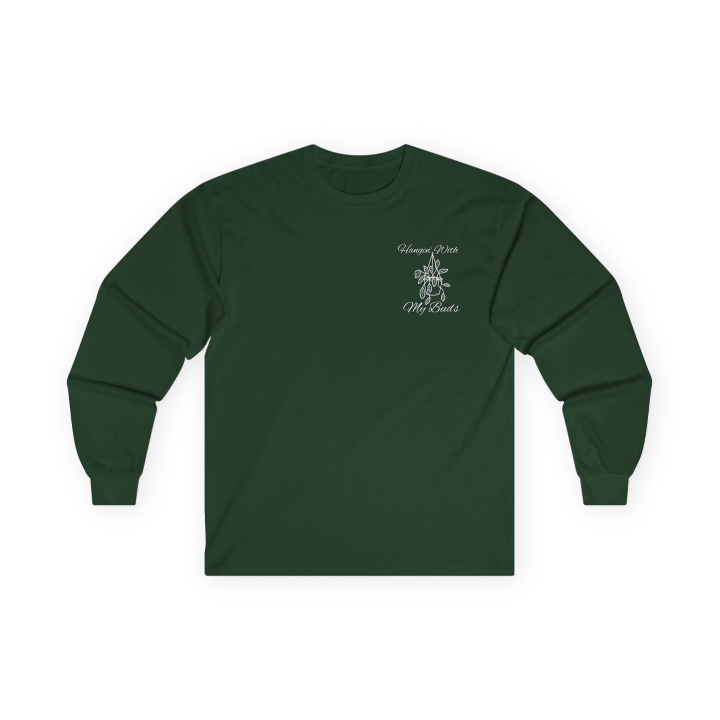 Hangin' With My Buds // Unisex Ultra Cotton Long Sleeve Tee - 'Happy Plants' Botanical Design