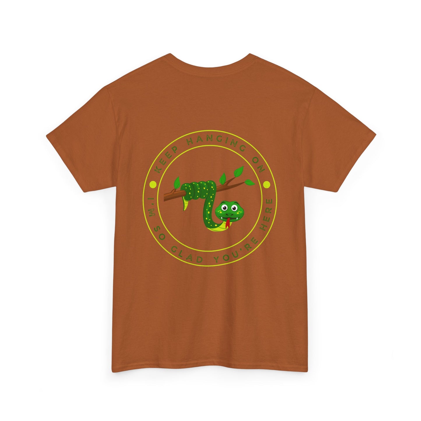 Keep Hanging On - Snake // Unisex Heavy Cotton Tee - Positive Message T-Shirt