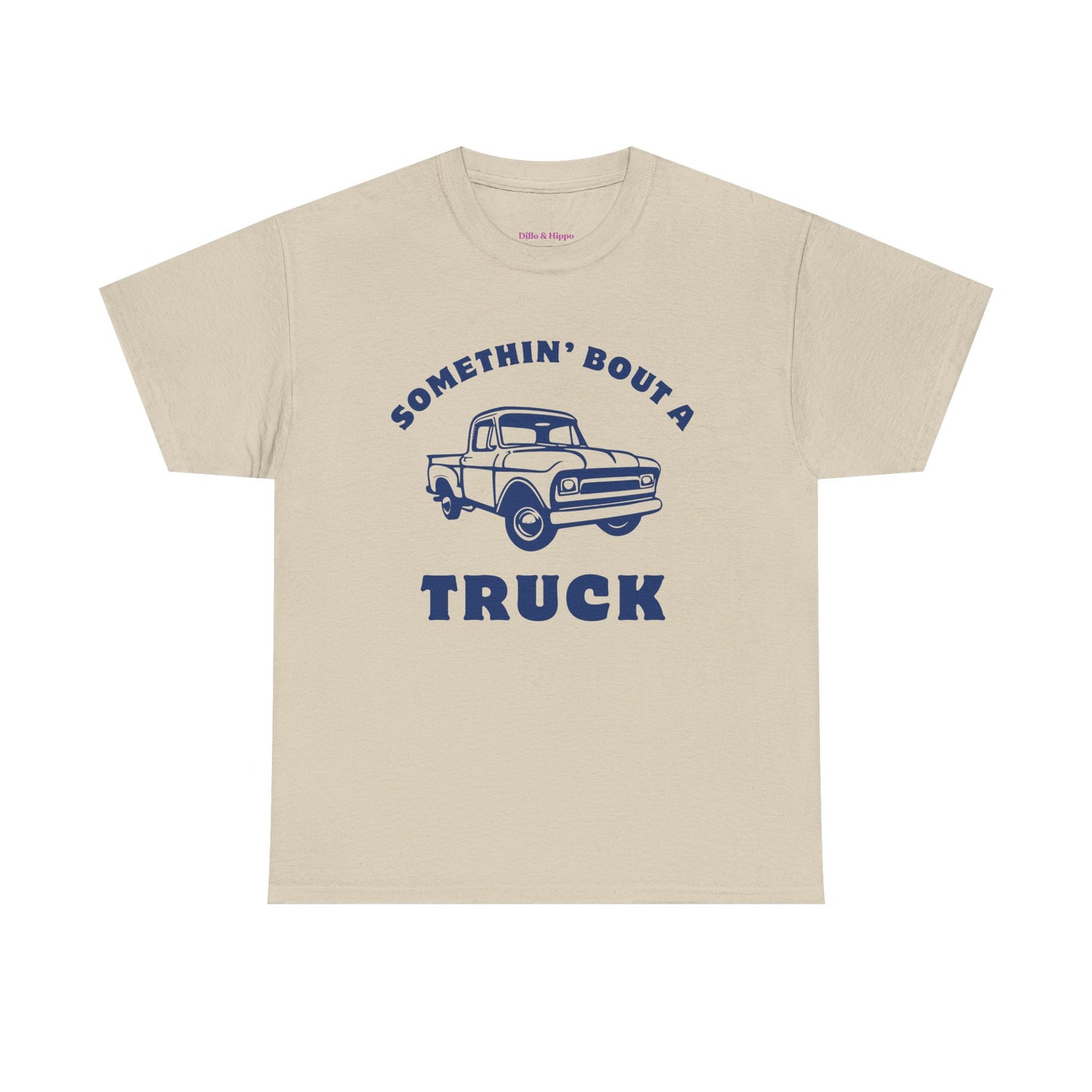 Somethin' Bout a Truck - Navy Pickup // Unisex Heavy Cotton Tee - Perfect for Truck Lovers
