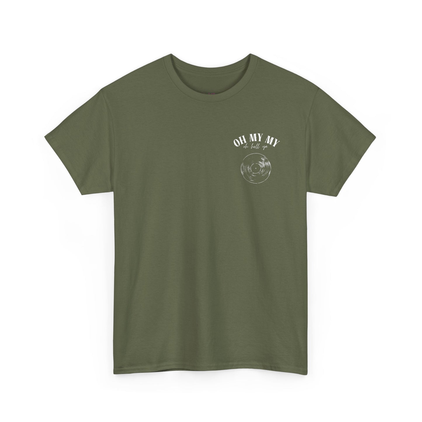 Oh My My Vintage Vinyl Graphic - Pocket Placement // Unisex Heavy Cotton Tee - Perfect for Music Lovers