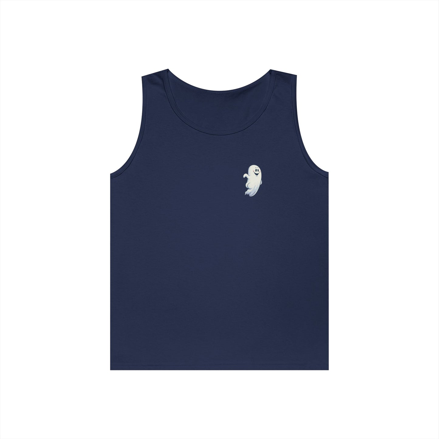 Power Bottom Autumn - White Ghost // Unisex Heavy Cotton Ghost Theme Tank Top - Fall Vibes