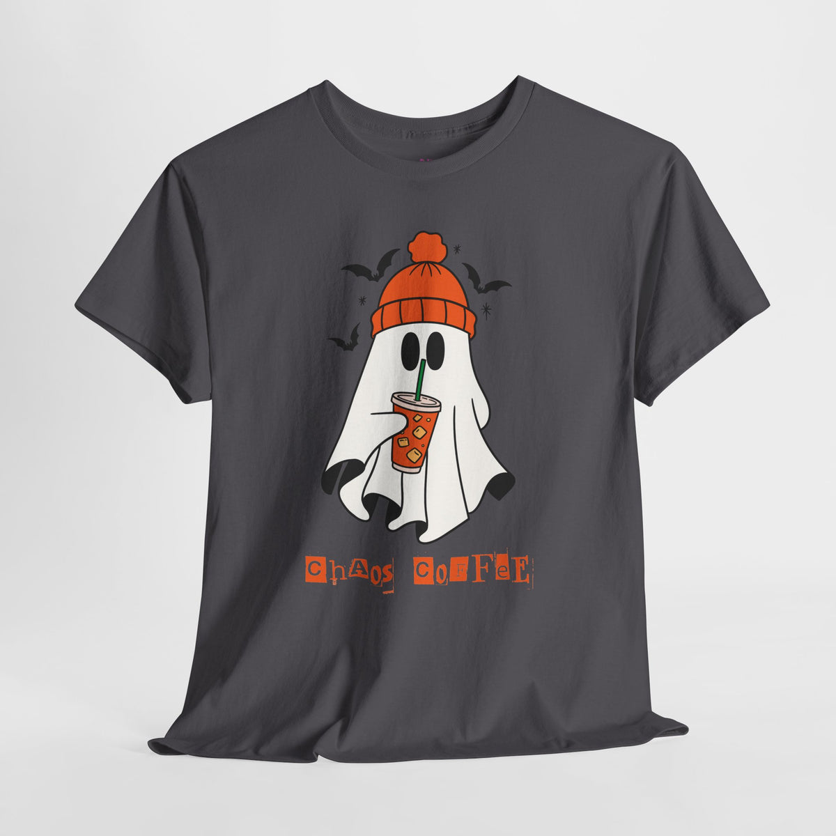 Ghostly Chill Unisex Heavy Cotton Tee, Halloween Shirt, Casual Wear, Fall Fashion, Cute Ghost Tee, Spooky Vibes