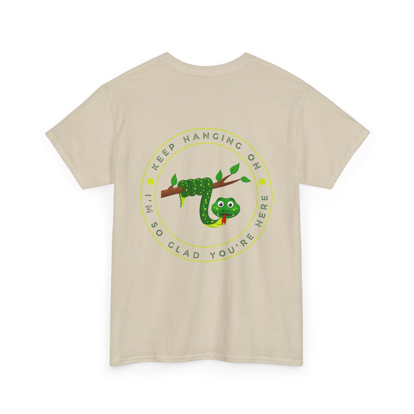 Keep Hanging On - Snake // Unisex Heavy Cotton Tee - Positive Message T-Shirt