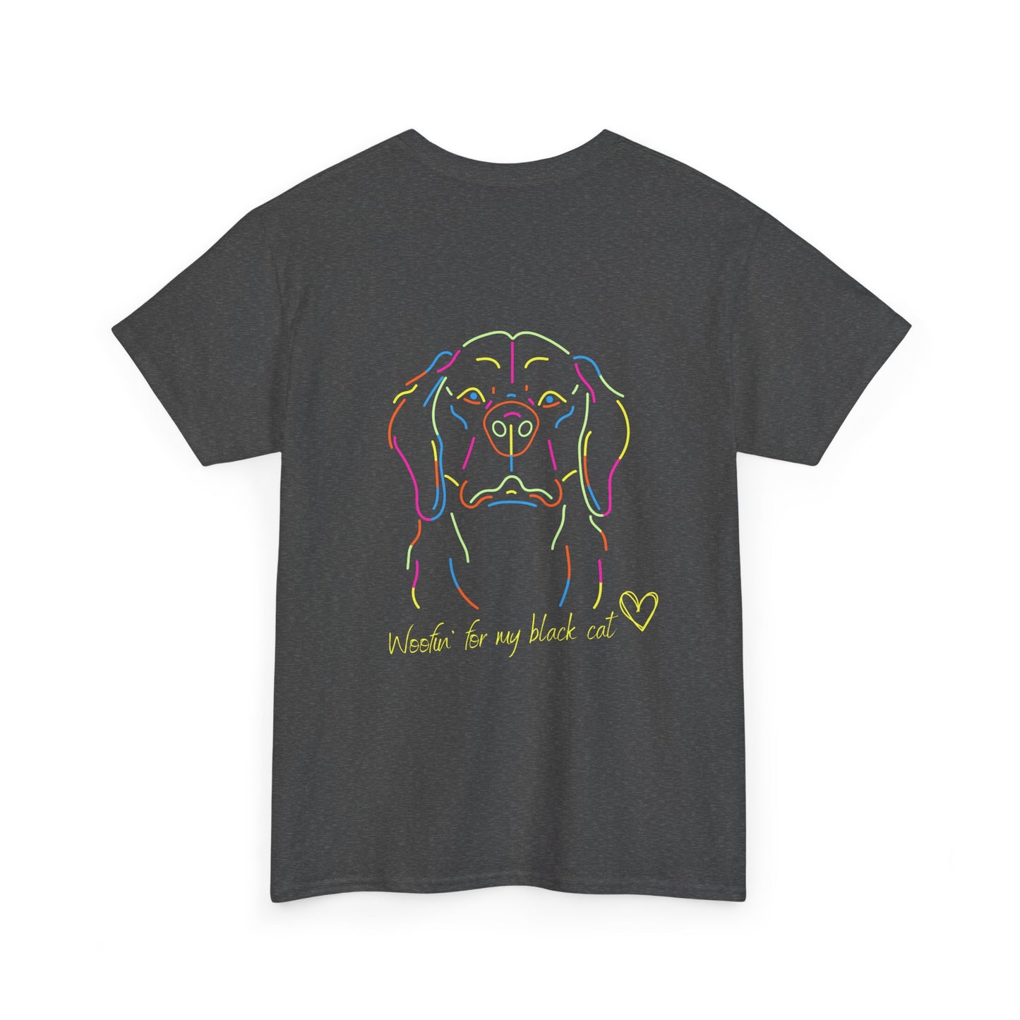 Golden Retriever Woofin' For My Black Cat // Unisex Heavy Cotton Tee - Relationship Dynamics