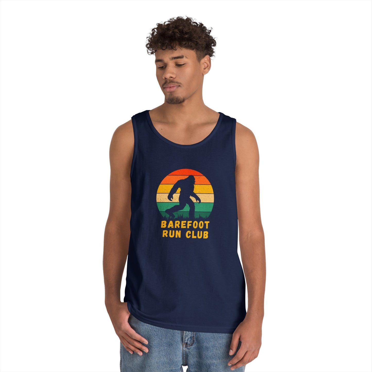 Barefoot Run Club Silhouette // Unisex Heavy Cotton Tank Top