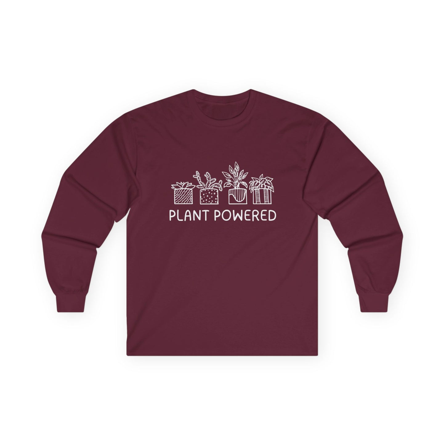 Plant Powered // Unisex Long Sleeve Tee - Eco-Friendly Plant Lovers Shirt