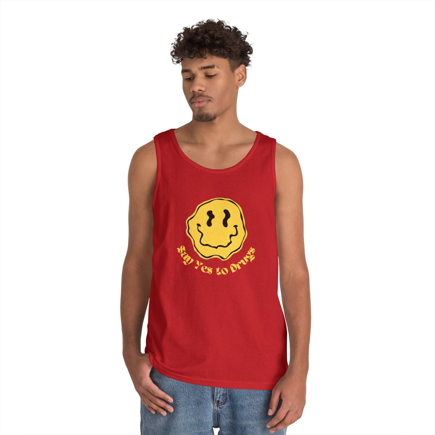 "Say Yes to Drugs" Smiley Graphic // Unisex Heavy Cotton Tank Top