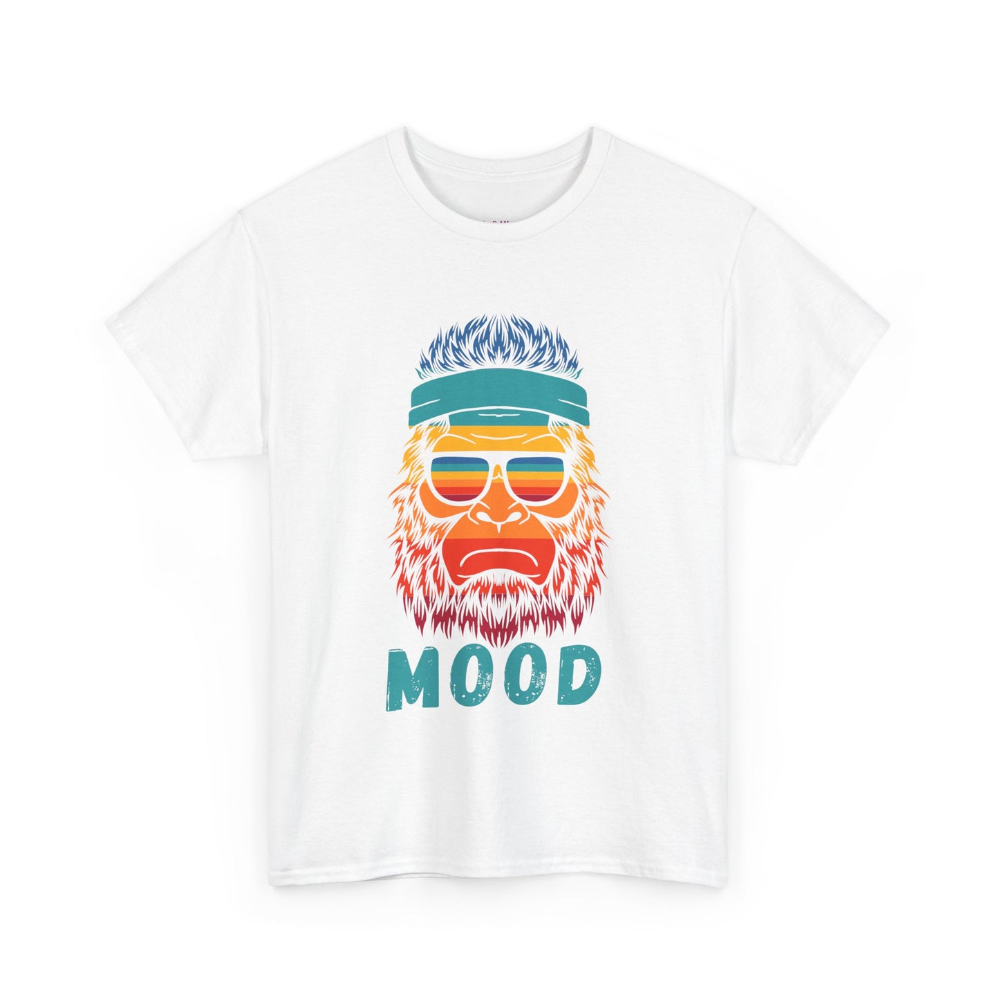 Bigfoot Mood // Retro Mood Unisex Heavy Cotton Tee - Colorful Graphic T-Shirt