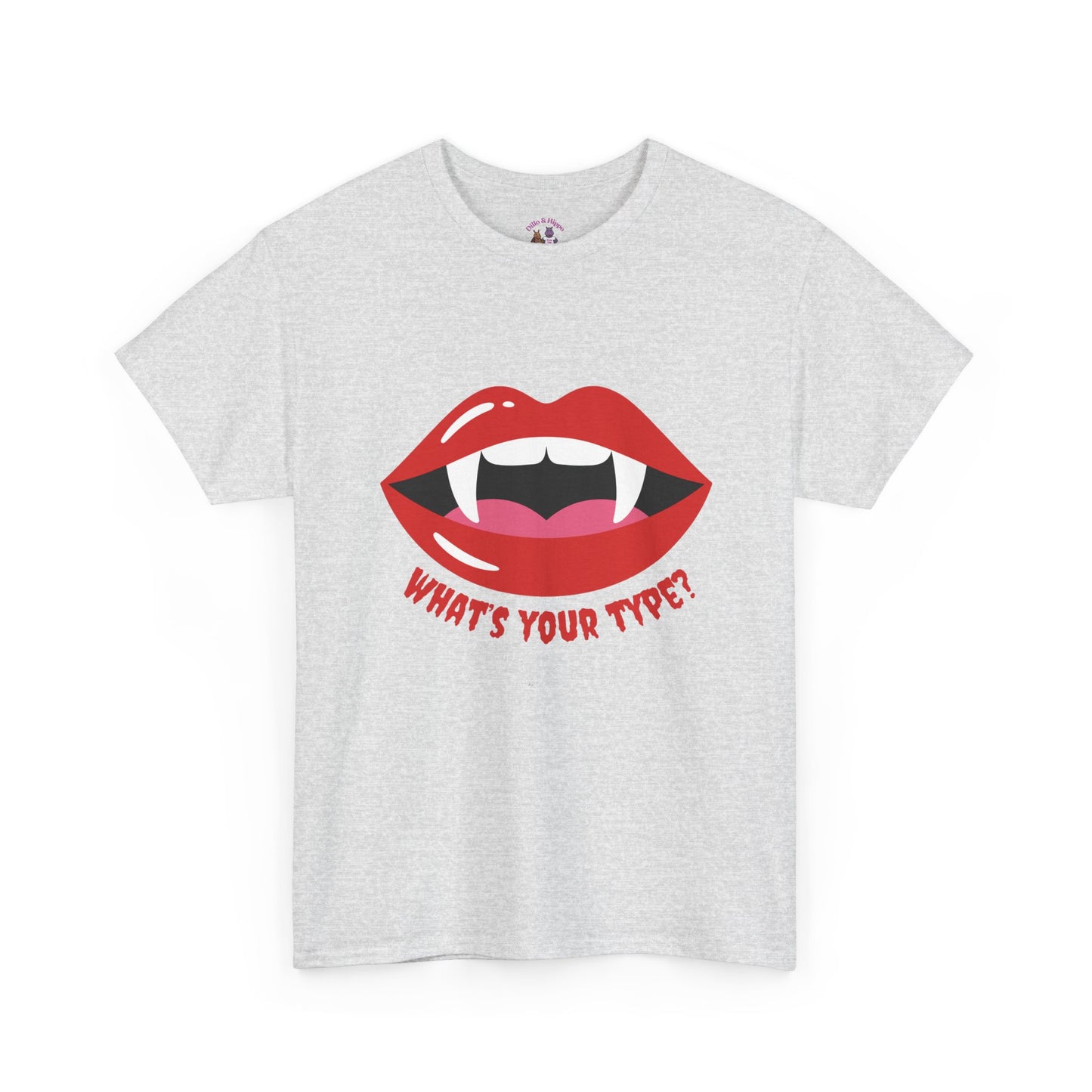 Vampire Lips Tee: Unisex Heavy Cotton Tee for Halloween, Party, Gift, Funny T-Shirt, Casual Wear, Trendy Fashion
