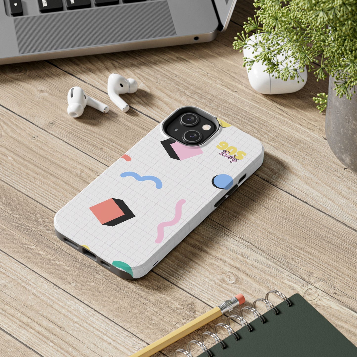 90s Baby Grid Paper Pattern // iPhone Case