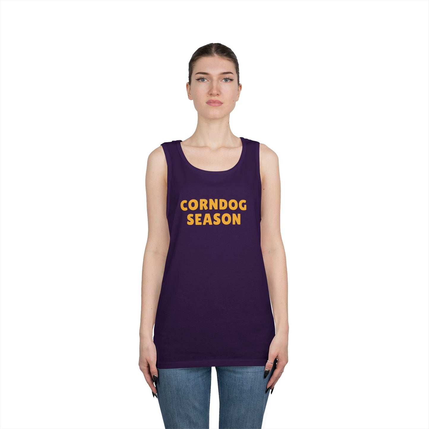Corndog Season Unisex Heavy Cotton Tank Top - Fun Summer Apparel