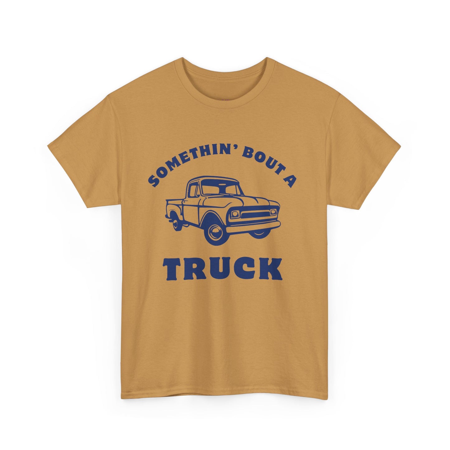 Somethin' Bout a Truck - Navy Pickup // Unisex Heavy Cotton Tee - Perfect for Truck Lovers