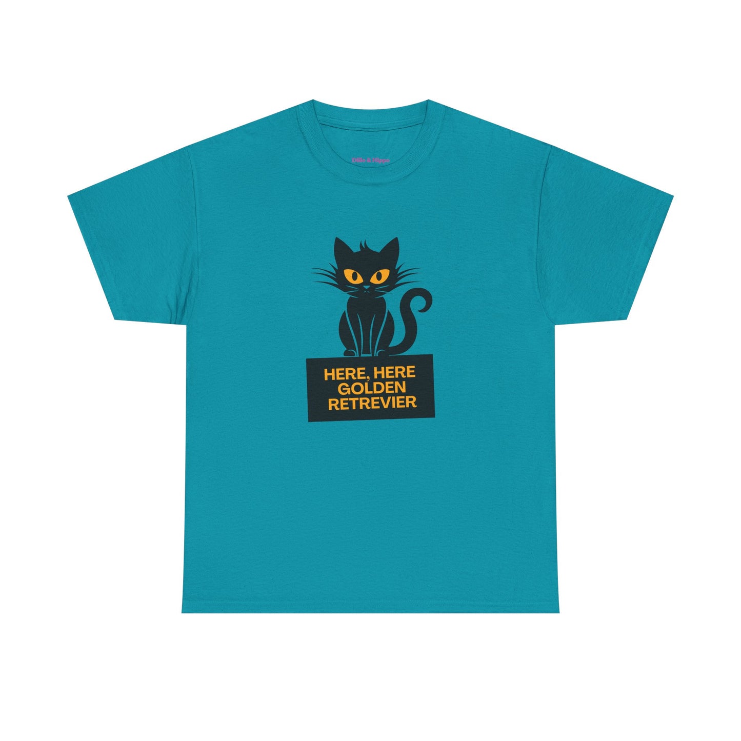 Black Cat with Sign // Unisex Heavy Cotton Tee