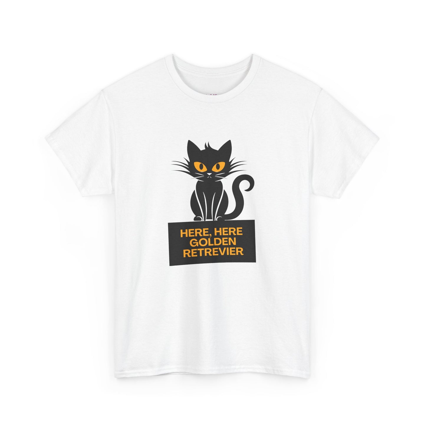 Black Cat with Sign // Unisex Heavy Cotton Tee