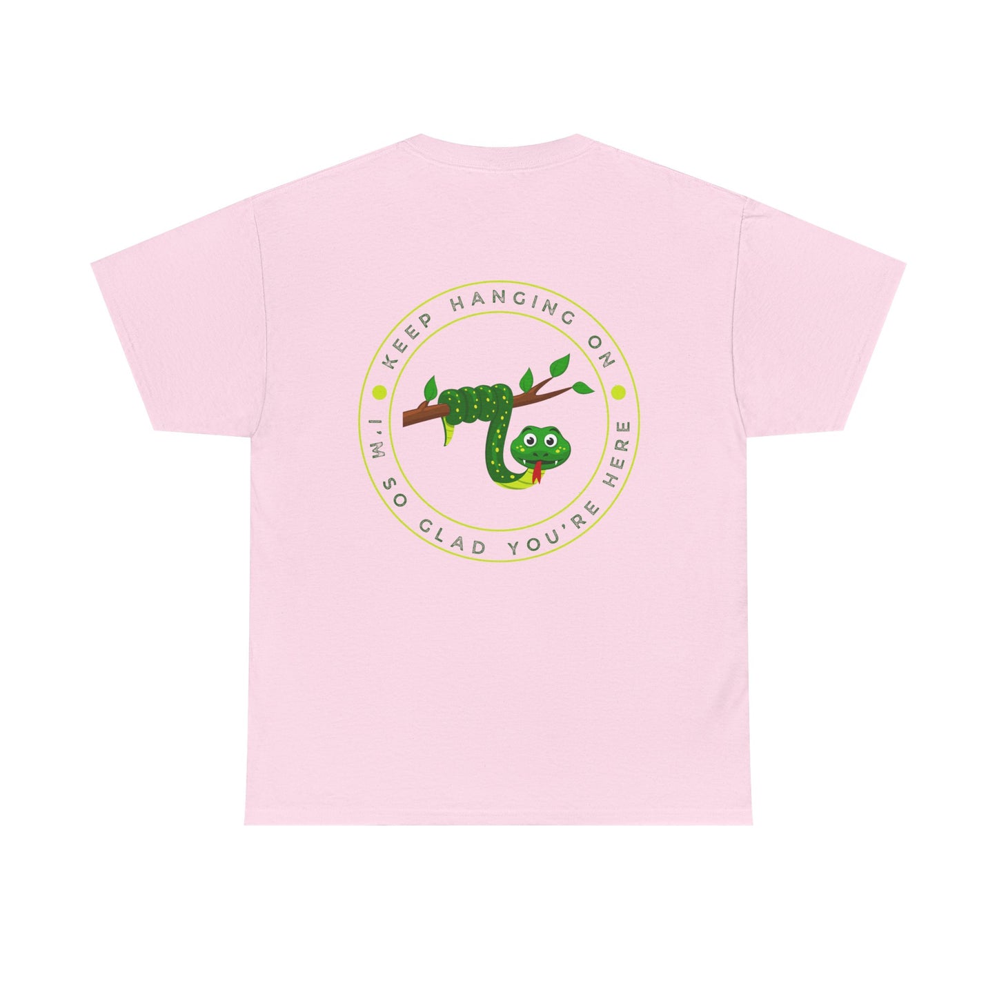 Keep Hanging On - Snake // Unisex Heavy Cotton Tee - Positive Message T-Shirt
