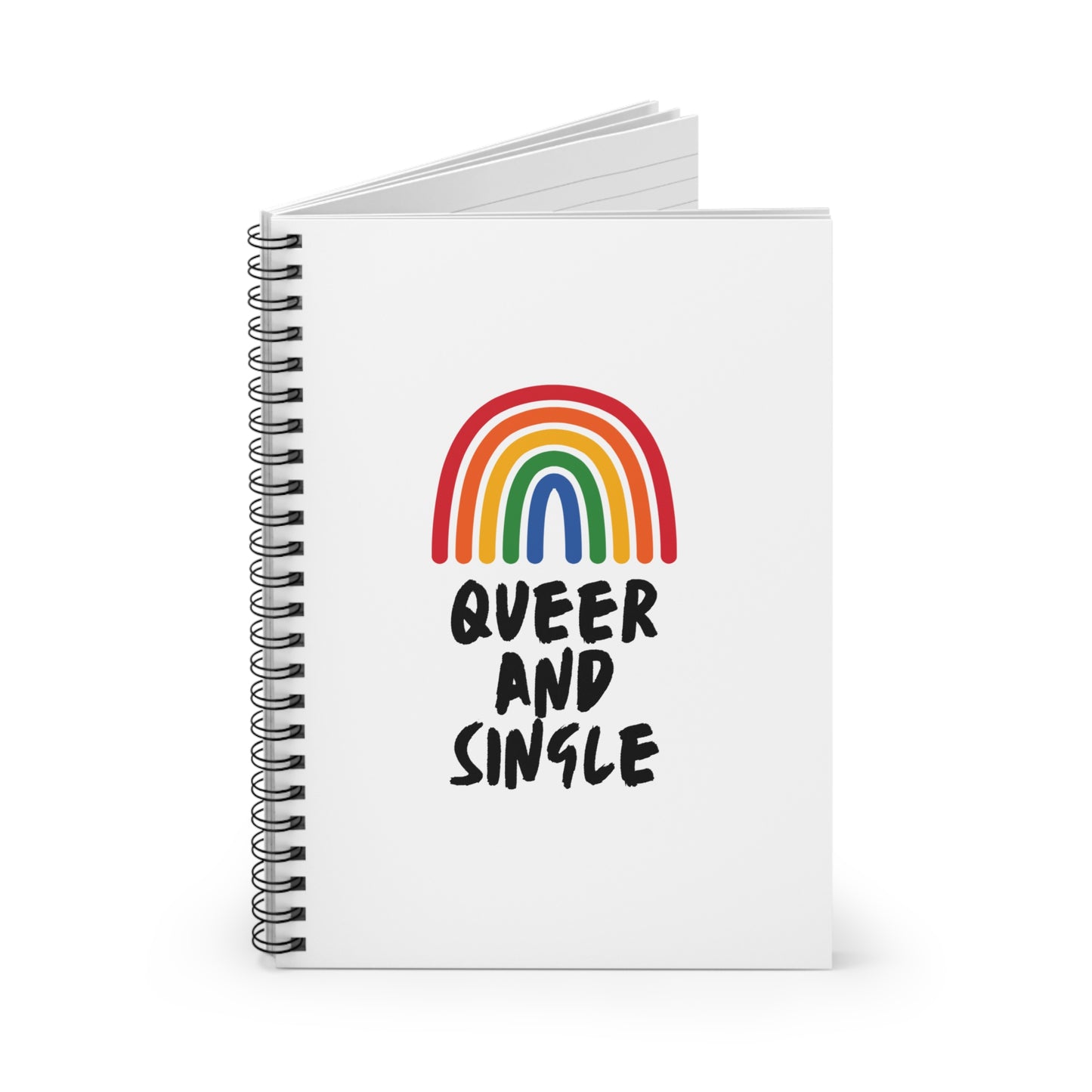 Queer and Single // Spiral Notebook - Ruled Line