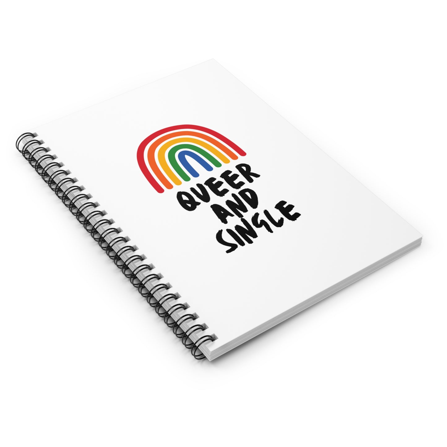 Queer and Single // Spiral Notebook - Ruled Line