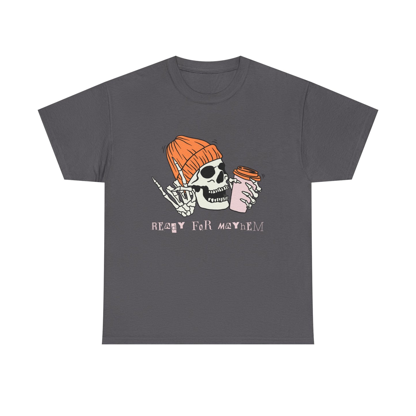 Skull Graphic Tee, Unisex Heavy Cotton, Casual Streetwear, Grunge Aesthetic, Halloween Costume, Gift for Him/Her