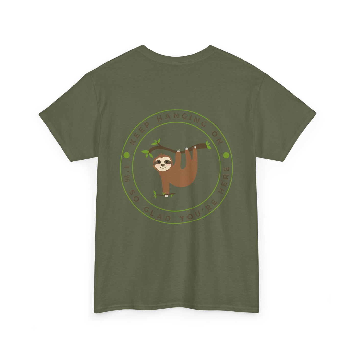 Keep Hangin' On - Sloth // Unisex Heavy Cotton Tee - Motivational