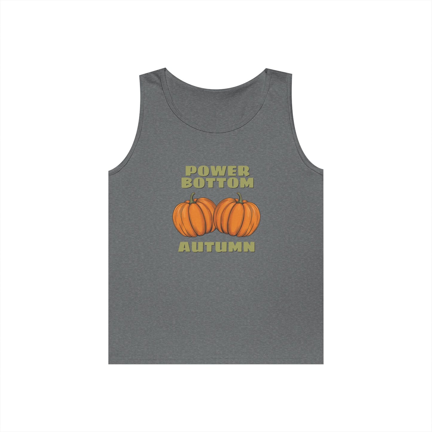 Power Bottom Autumn - Pumpkins // Unisex Heavy Cotton Tank Top - Fall Vibes