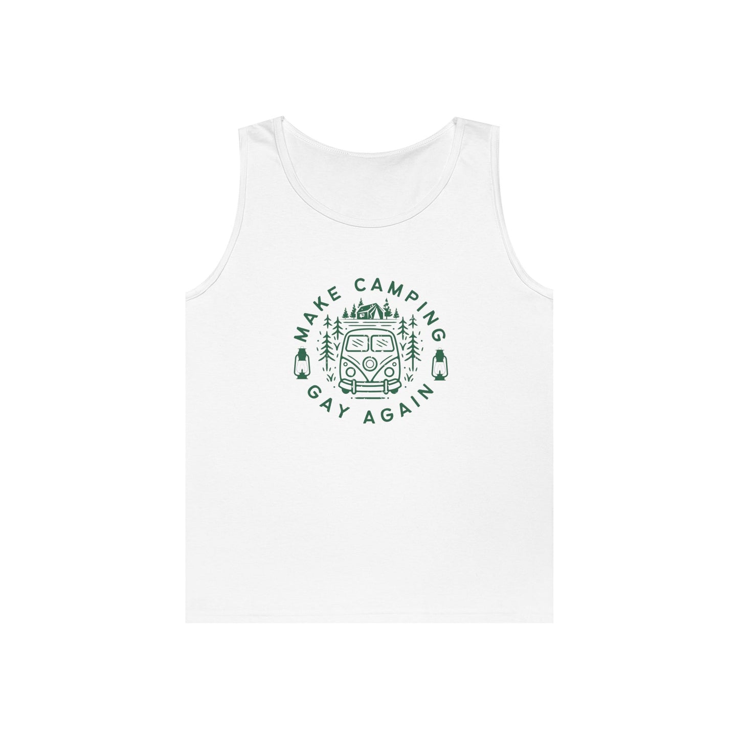 Make Camping Gay Again // Unisex Heavy Cotton Tank Top - Pride Outdoor Apparel