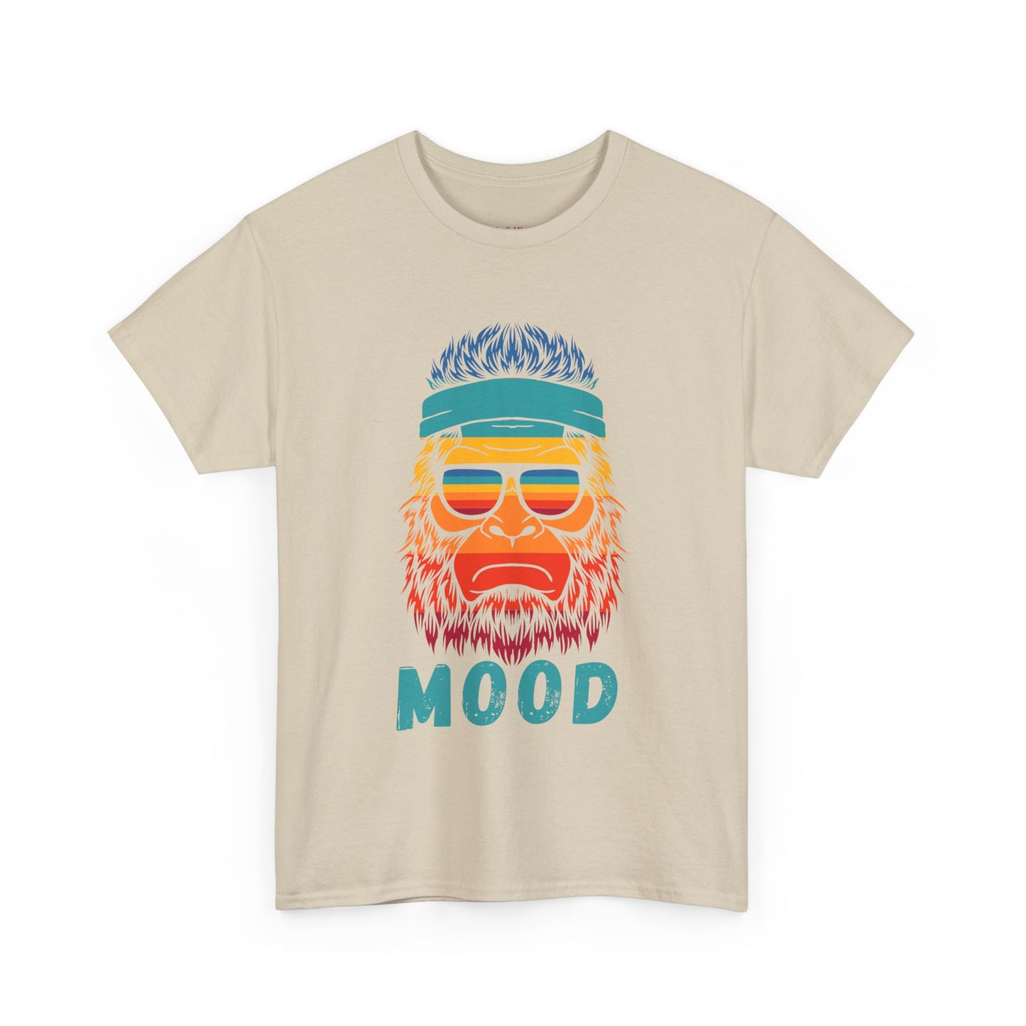 Bigfoot Mood // Retro Mood Unisex Heavy Cotton Tee - Colorful Graphic T-Shirt
