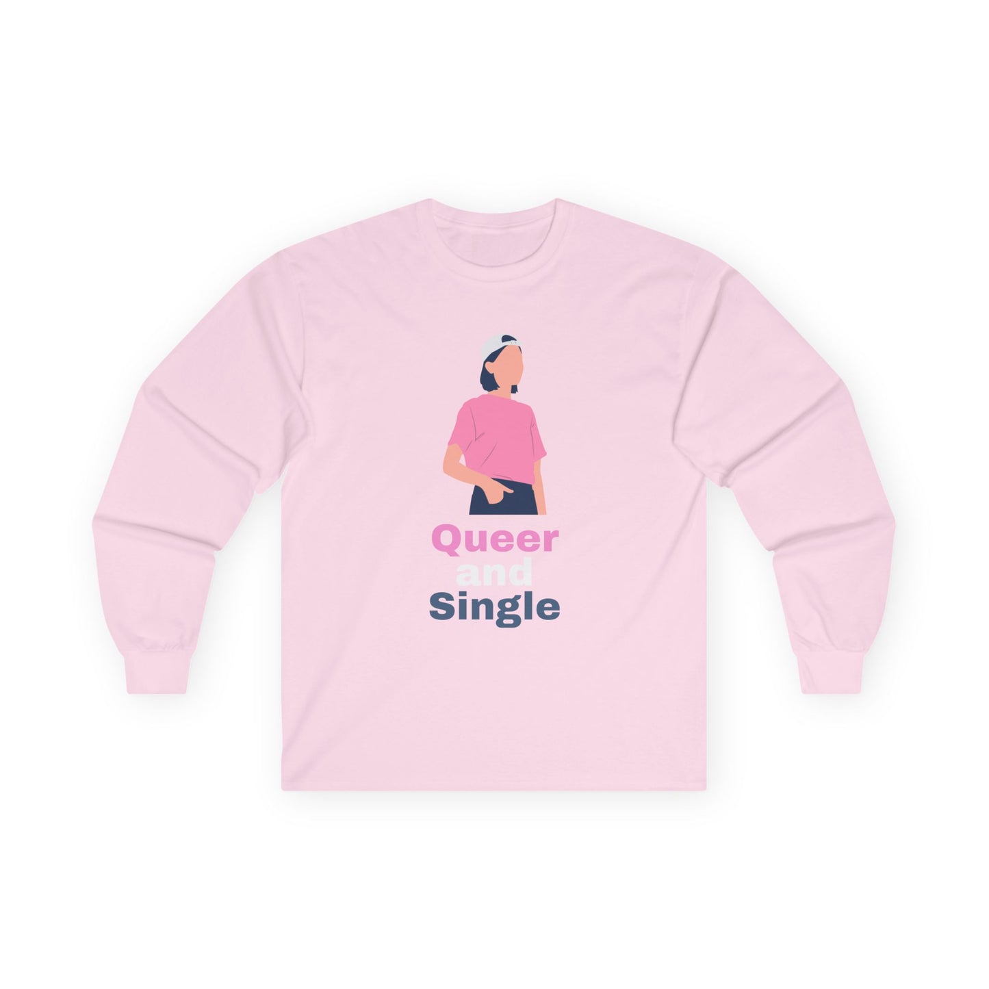 Queer and Single // Unisex Ultra Cotton Long Sleeve Tee