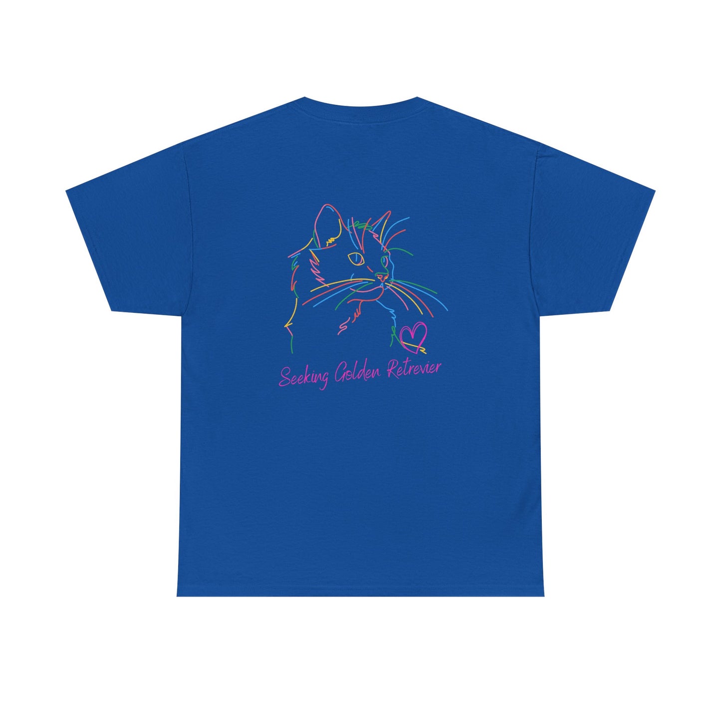Black Cat Seeking My Golden Retriever // Unisex Heavy Cotton Tee - Relationship Dynamics