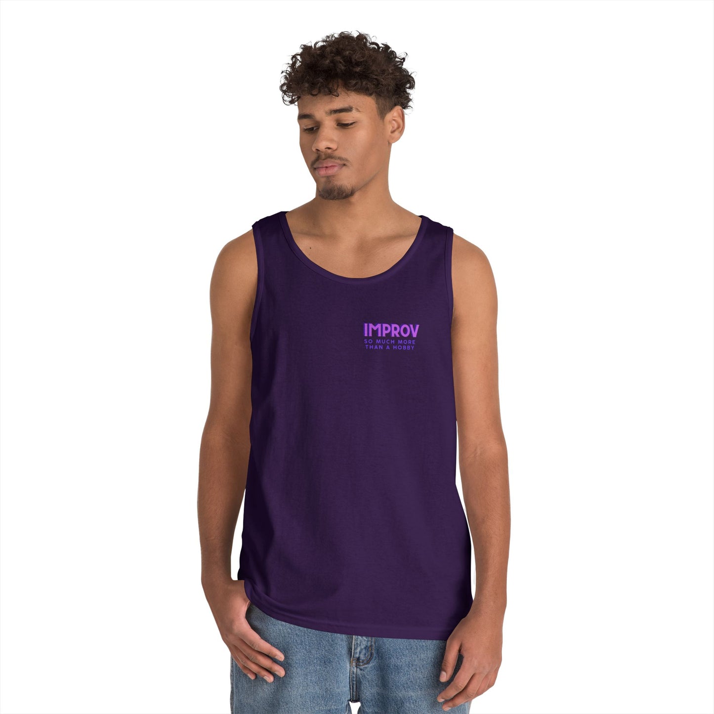 Improv, "Yes, And" Double-sided // Vibes Unisex Heavy Cotton Tank Top