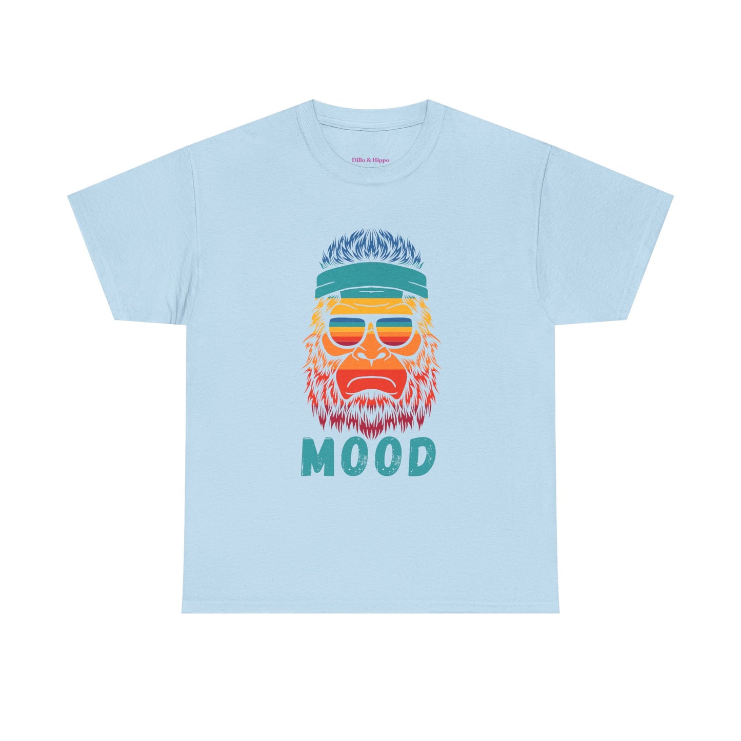 Bigfoot Mood // Retro Mood Unisex Heavy Cotton Tee - Colorful Graphic T-Shirt