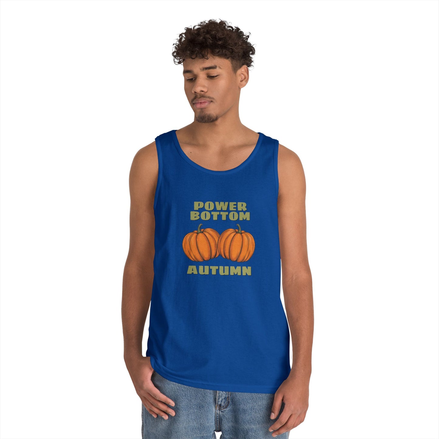 Power Bottom Autumn - Pumpkins // Unisex Heavy Cotton Tank Top - Fall Vibes