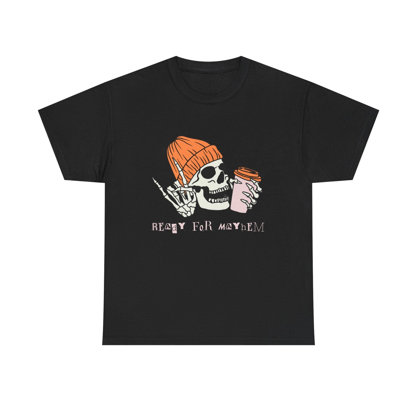 Skull Graphic Tee, Unisex Heavy Cotton, Casual Streetwear, Grunge Aesthetic, Halloween Costume, Gift for Him/Her
