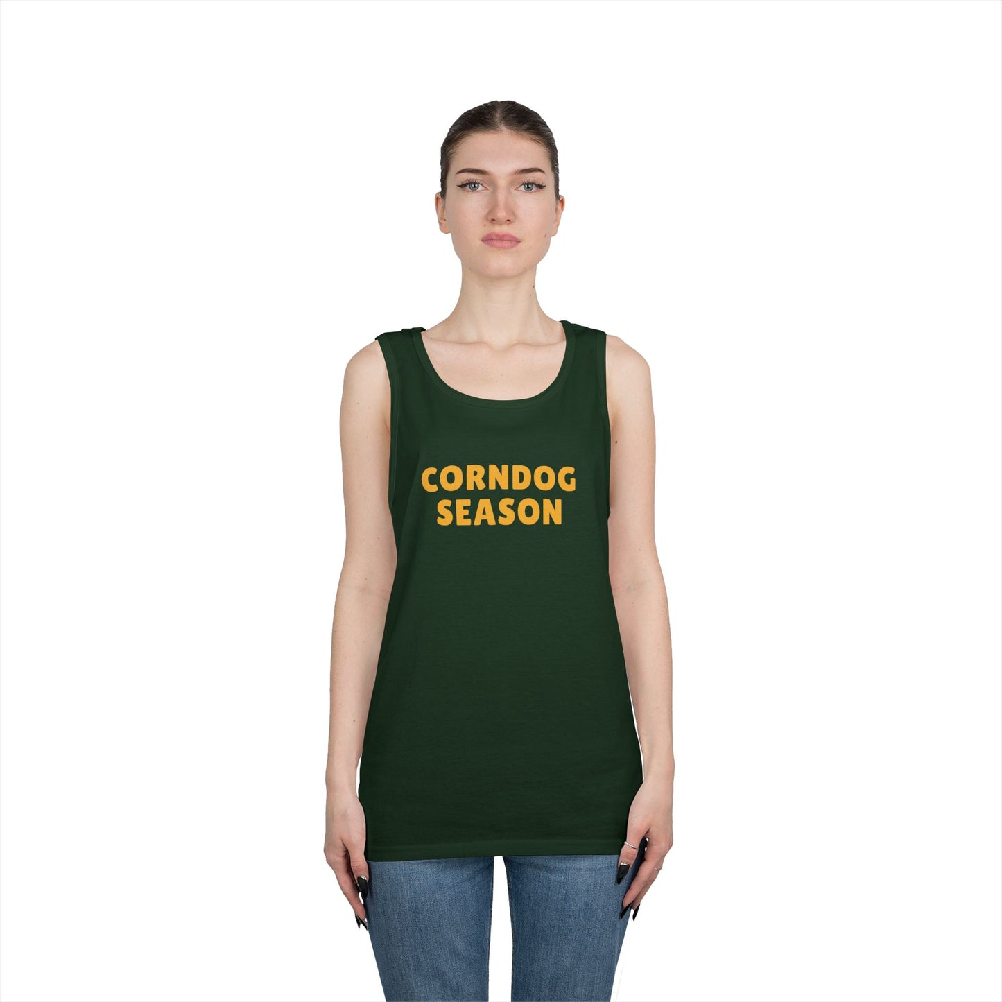 Corndog Season Unisex Heavy Cotton Tank Top - Fun Summer Apparel