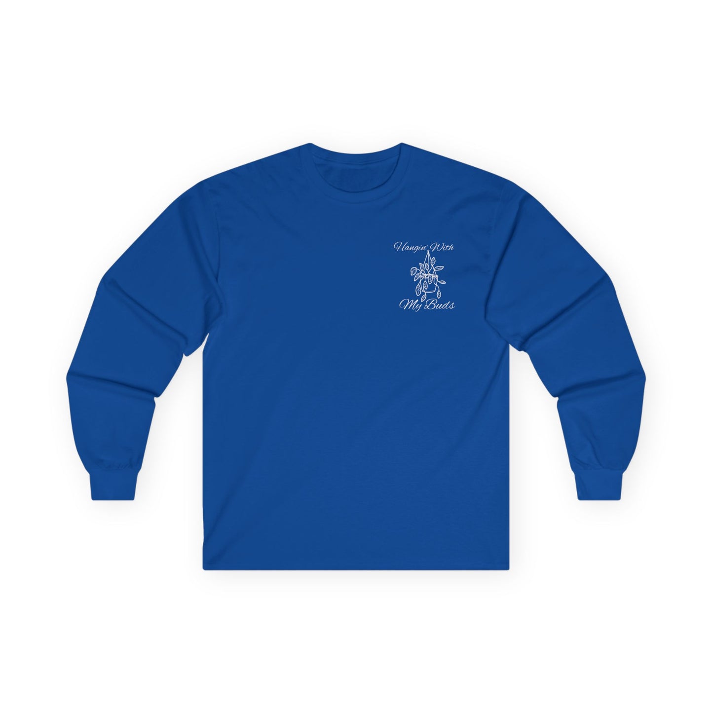 Hangin' With My Buds // Unisex Ultra Cotton Long Sleeve Tee - 'Happy Plants' Botanical Design