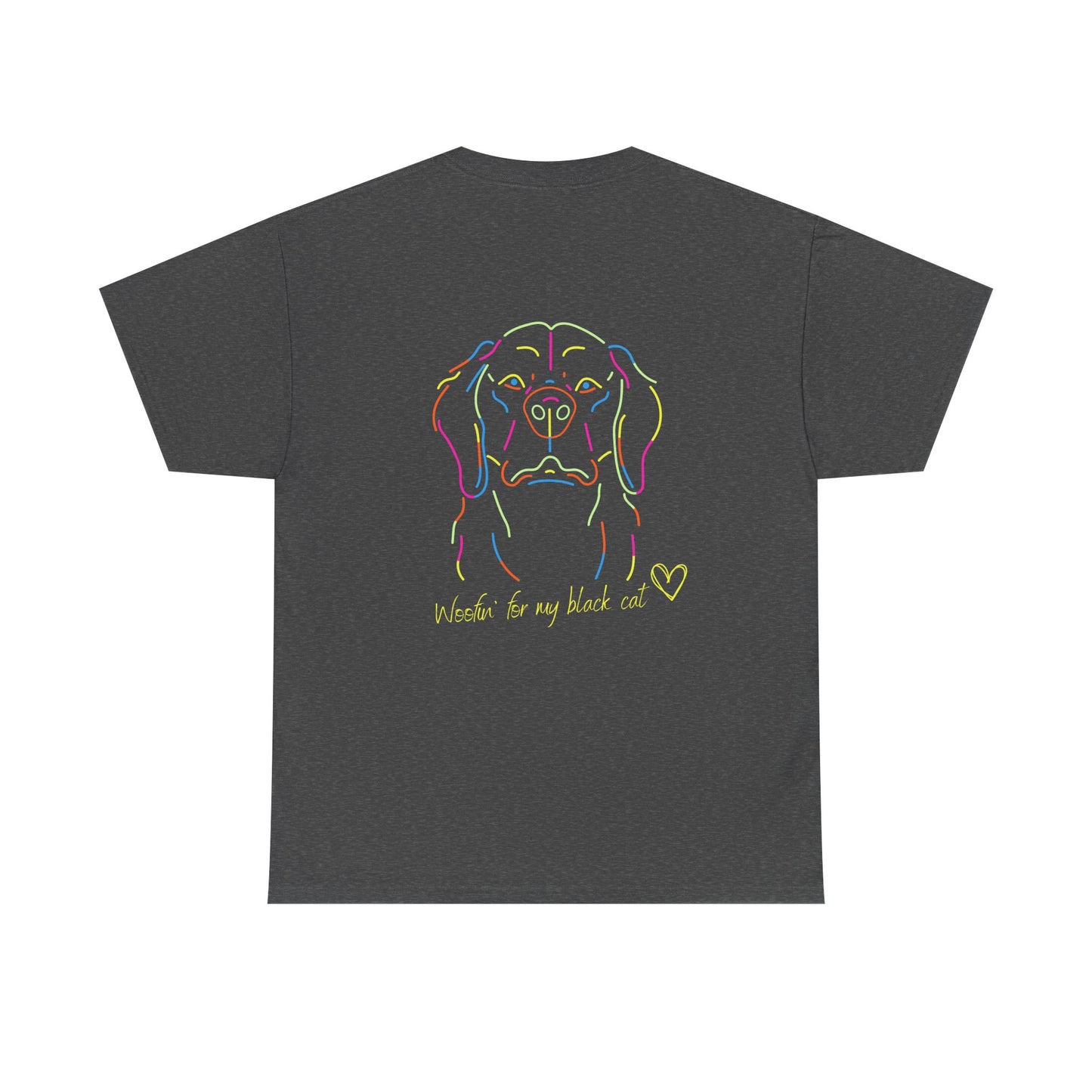 Golden Retriever Woofin' For My Black Cat // Unisex Heavy Cotton Tee - Relationship Dynamics