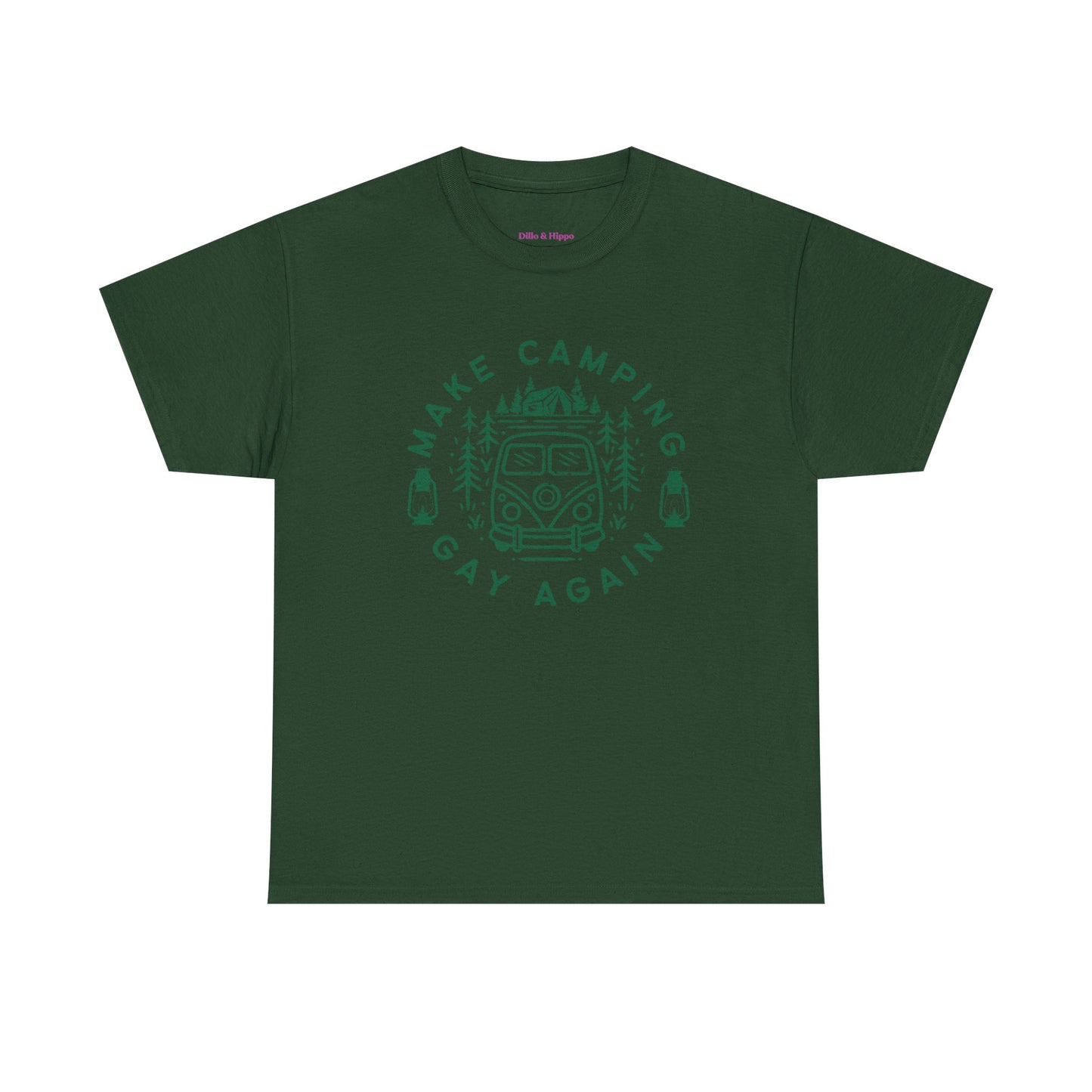 Make Camping Gay Again // Unisex Heavy Cotton Tee - Fun Outdoor Pride Shirt