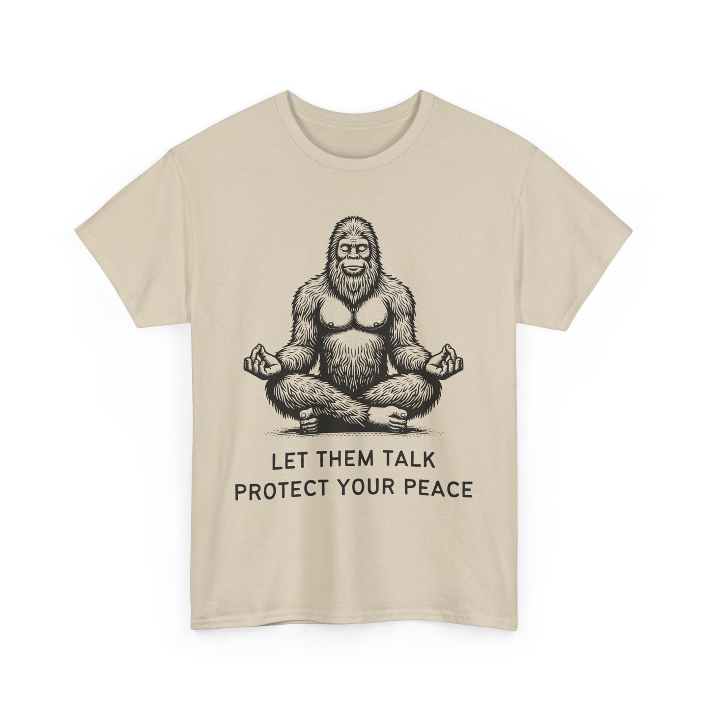 Bigfoot - Protect Your Peace // Unisex Heavy Cotton Tee - Comfortable, Relaxed Fit T-Shirt for Chill Vibes & Mental Health