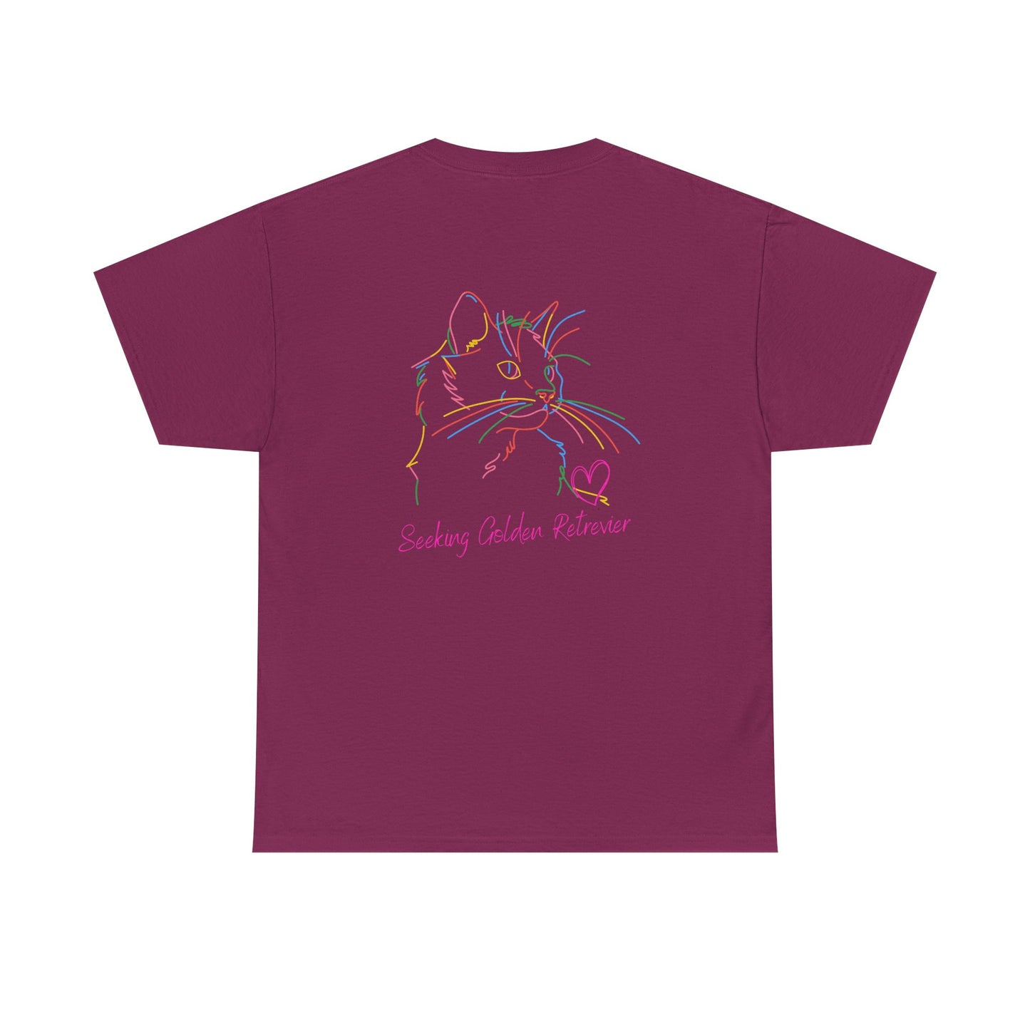 Black Cat Seeking My Golden Retriever // Unisex Heavy Cotton Tee - Relationship Dynamics