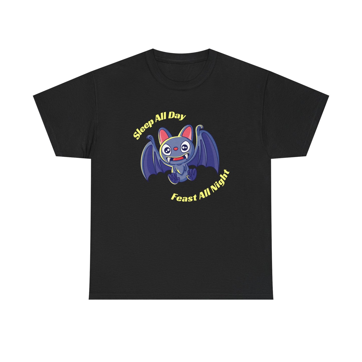 Cute Bat Unisex Heavy Cotton Tee - Fun Graphic Tee, Halloween Costume Shirt, Gift for Kids, Animal Lover Tee, Everyday Casual Wear