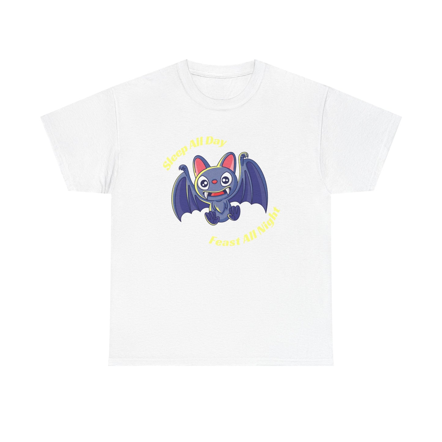 Cute Bat Unisex Heavy Cotton Tee - Fun Graphic Tee, Halloween Costume Shirt, Gift for Kids, Animal Lover Tee, Everyday Casual Wear