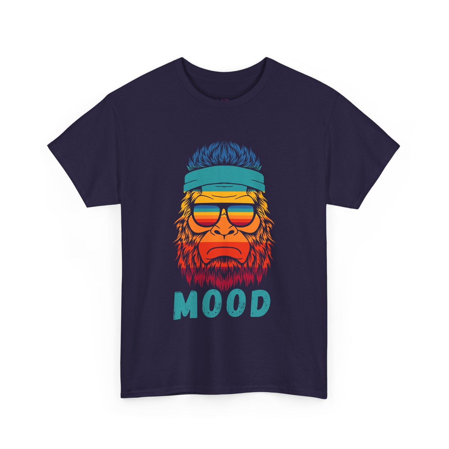 Bigfoot Mood // Retro Mood Unisex Heavy Cotton Tee - Colorful Graphic T-Shirt