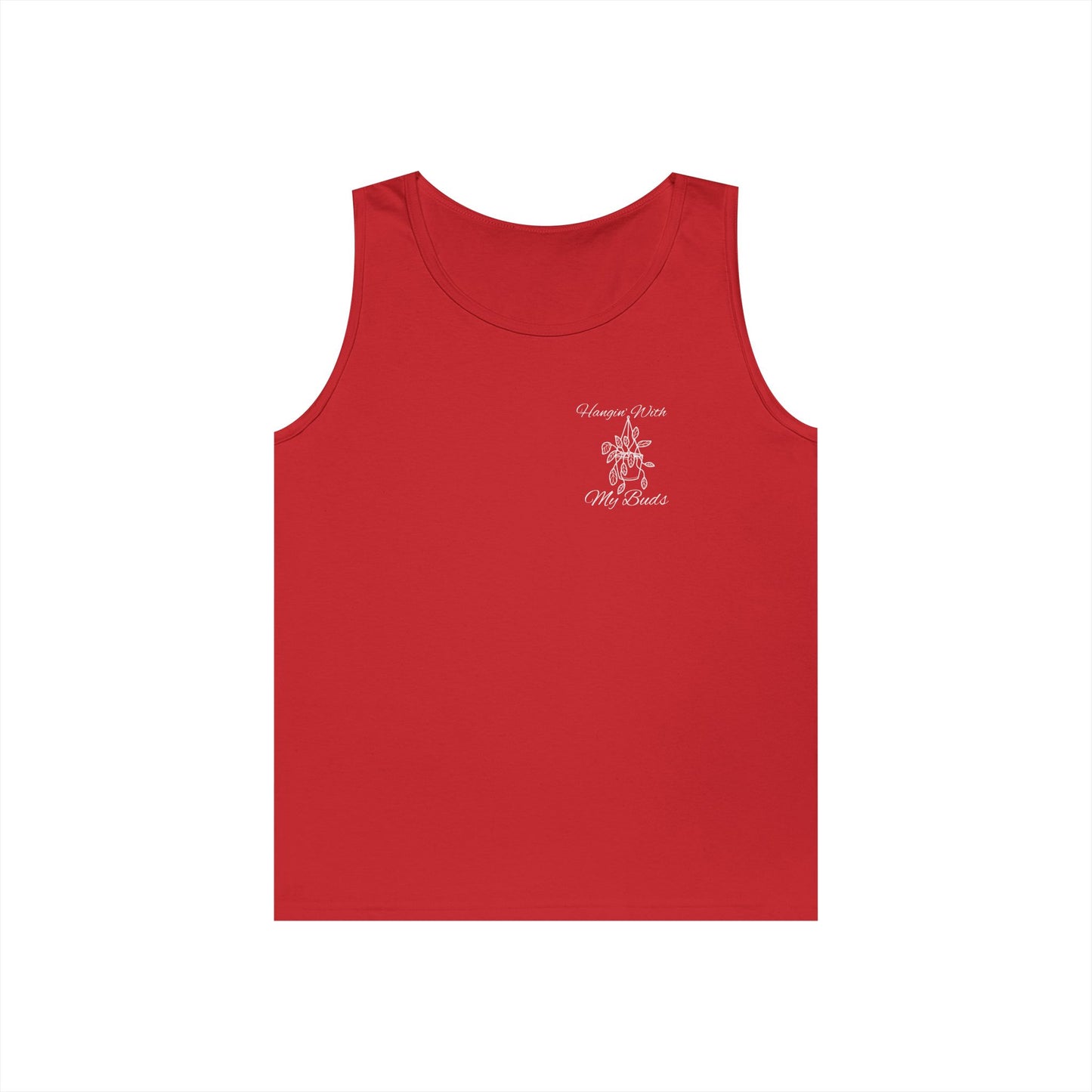 Hangin' With My Buds // Happy Plant Lover Unisex Heavy Cotton Tank Top - Perfect for Gardening Enthusiasts