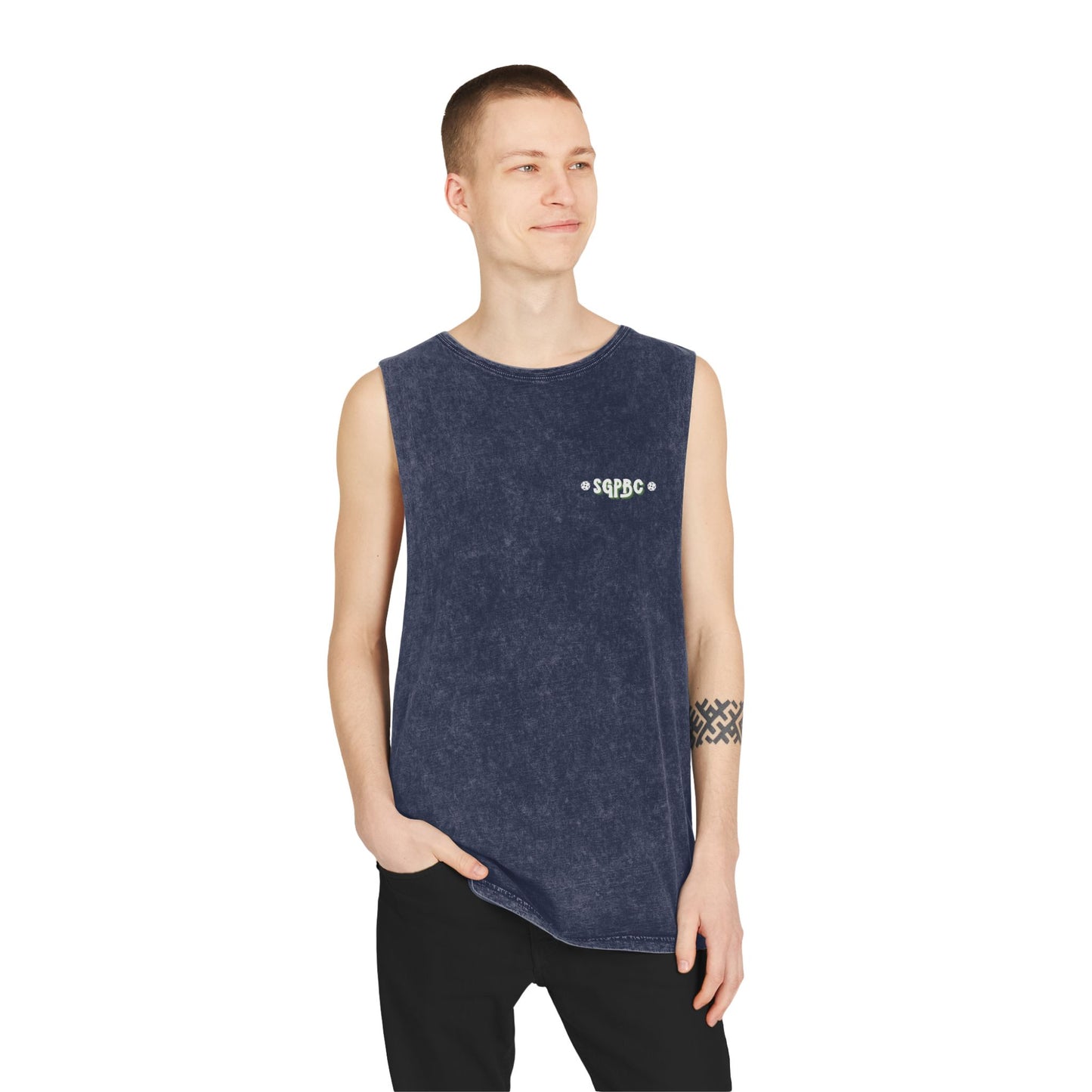 SGPBC White // Custom Unisex Stonewash Tank Top