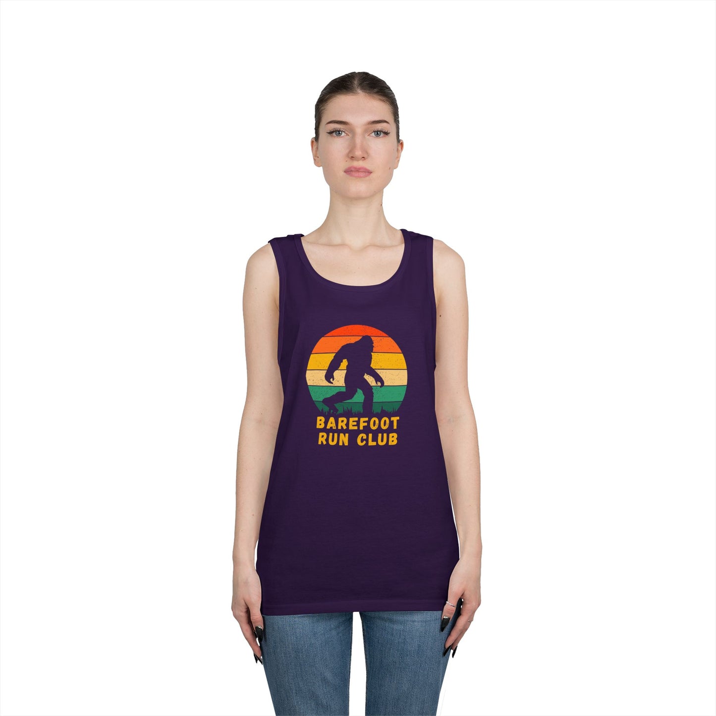 Barefoot Run Club Silhouette // Unisex Heavy Cotton Tank Top
