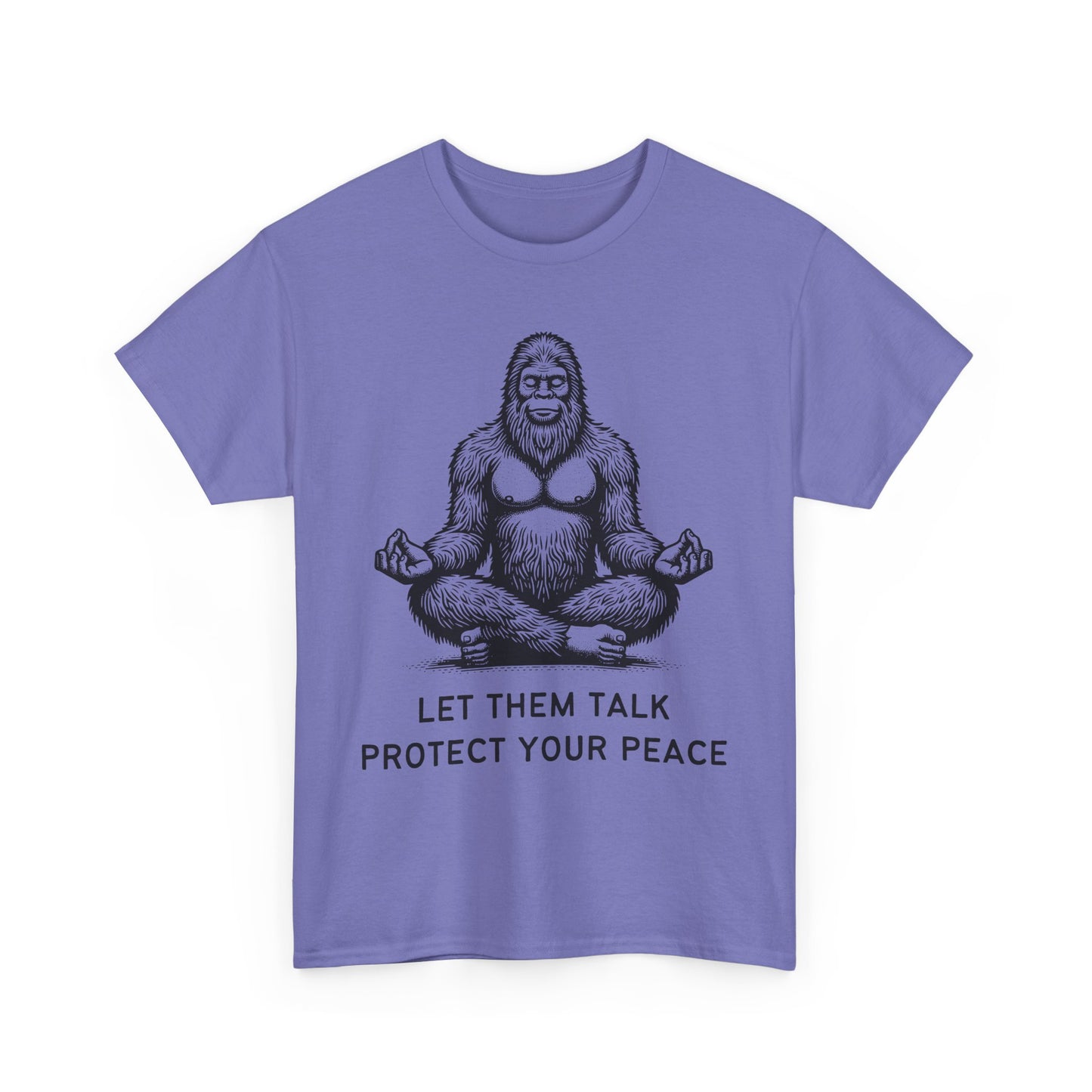 Bigfoot - Protect Your Peace // Unisex Heavy Cotton Tee - Comfortable, Relaxed Fit T-Shirt for Chill Vibes & Mental Health